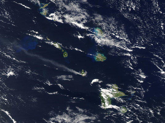 Ash Plume from Soufriere Hills Volcano